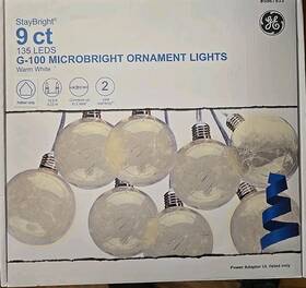 G-100 Ge 803993923000 9 Ct 10.6-ft Warm White Led Plug-in Christmas Weddings Ornament Lights