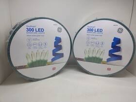 847975 Ge 2 Pack Staybright 300-count 74.5-ft Warm White Led Miniature Christmas Lights