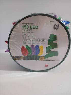 848002 Ge Energy Smart 150-count Multicolor C6 Led Christmas String Lights 49ft New