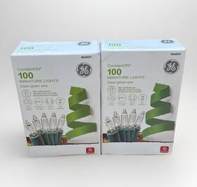 848007 Ge Constanton Miniature Lights 2 Pack 100 Count Each Clear Christmas Tree