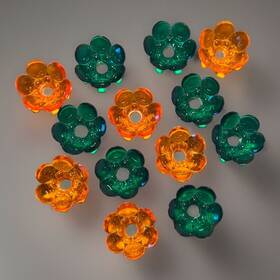 Fl2-15 Ge Vintage Fleur Delights Christmas 13 Light Covers Orange And Green Holiday