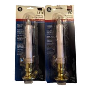 365947 Ge Sku#365947 Staybright Led Flickering Window Candle 9.25 Inch Gold Base Battery Operated Xmas