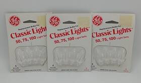 Wx6-25 Ge Wx6-25/50cl Replacement Bulbs Classic Light 50 75 100 Clear 5v Christmas Nos 4 Pack 3