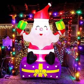 Geefia 955510899573 Christmas Inflatables - 6ft Outdoor Decorations-inflatable Santa Cl