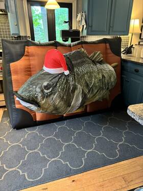 0670235 Gemmy Christmas Big Mouth Billy Bass Airblown Inflatable Animated Moves Sings 6.5ft