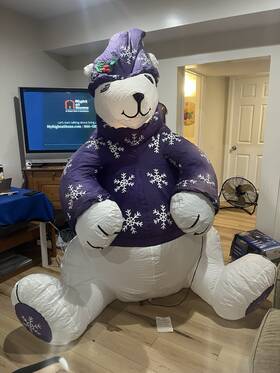 Gemmy 086786155318 Airblown Inflatable 8ft Feet Tall Christmas Polar Bear Candy Cane Rare
