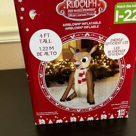 Gemmy 086786348550 Christmas 4 Ft Rupolph The Red Nosed Reindeer Airblown Inflatable