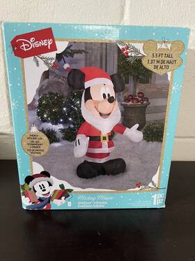 Gemmy 086786354742 3.5ft Airblown Disney Christmas Mickey Mouse Led Inflatable Decorations