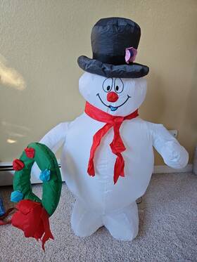 Gemmy 086786399095 3.5 Ft Blow Up Inflatable Frosty The Snowman Christmas Lawn Vintage