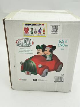 Gemmy 086786865187 Disney 6.5 Ft Mickey And Minnie Christmas Car Airblown Inflatable