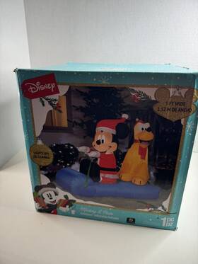 Gemmy 086786887226 Christmas Airblown Inflatable Mickey Mouse And Pluto Sledd Inch