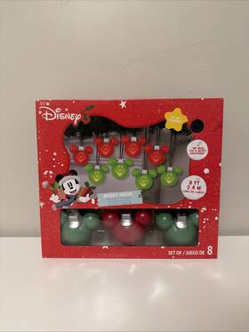 1007635926 Gemmy Disney Mickey Mouse Musical Singing Christmas Lights String 8 Count Ft