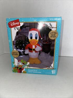 1010987341 Gemmy New Disney Donald Duck Santa Claus Christmas Airblown Inflatable Lights Up