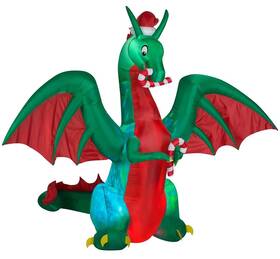 111187 Gemmy Animated Projection Kaleidoscope 9ft Tall Dragon Rgb Christmas Inflatable