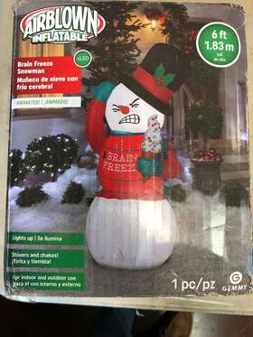 114142 Gemmy Inflatable Shivering Snowman Christmas Yard No Reserve Auction
