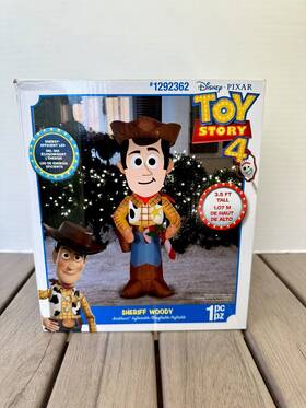 115169 Gemmy Christmas Inflatable Toy Story Led Light 3.5 Ft Tall Woody Candy Cane Outdoor