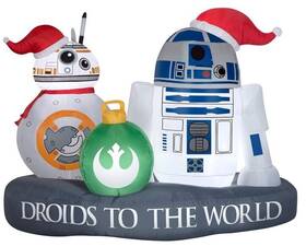 115456 Gemmy #115456 Star Wars Christmas Inflatable 5ft R2-d2 And Bb-8 Inch Droid To The World Sc