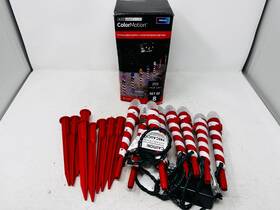 117256 Gemmy Colormotion Christmas Candy Cane Striped Led Pathway Lights Stakes
