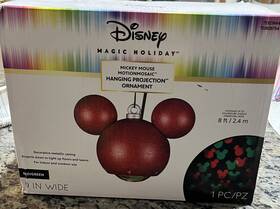 118124 Gemmy Disney Swirling Mickey Christmas Light Show Hanging Projecton Ornament