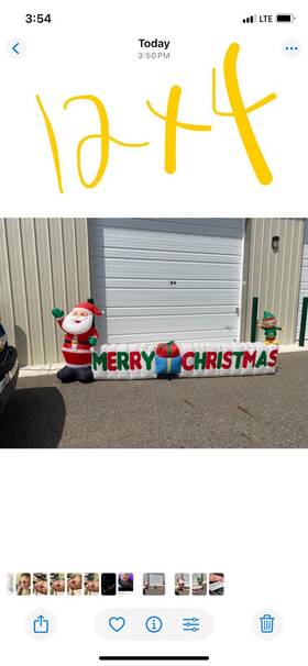 118381 Gemmy 12 Airblown Inflatable Santa Claus With Merry Christmas Sign