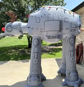 118440 Gemmy 9ft Airblown Inflatable Christmas Star Wars At-at Walker As A Reindeer