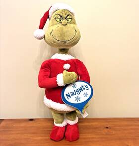 118466 Gemmy Grinch Gemma Dr Seuss 23 Inch Christmas Indoor Holiday Greeter Naughty And Nice Sign