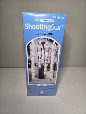 118570 Gemmy Led Lightshow 7 Ft 8 Shooting Star White Christmas Icicle Lights