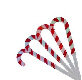 118703 Gemmy Set Of 4 Lightshow Color Motion Christmas Candy Cane Pathway Led Lights