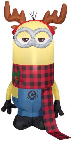 119261 Gemmy Minion Kevin Airblown Inflatable Christmas Decoration With Led Lights 42 Inch