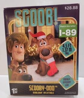 119294 Gemmy Scoob Scooby-doo Christmas Airblown Yard Inflatable 4.5ft With Stocking Led Hat Nib