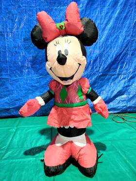119318 Gemmy 3.5ft Airblown Inflatable Christmas Disney Minnie Mouse In Winter Outfit