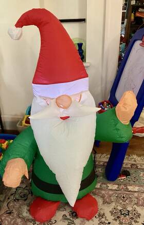 119367 Gemmy 4ft Airblown Lighted Christmas Gnome Inflatable Yard Santa