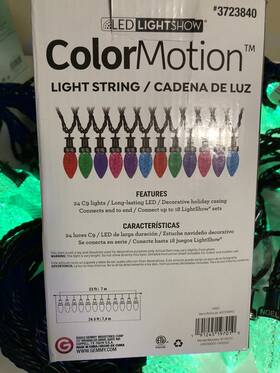 119701 Gemmy Lightshow 24 Count 23 Ft C9 Color Motion Multicolor Led Christmas Lights