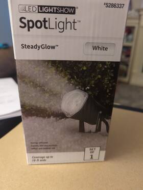 1295312 Gemmy Led Light Show White Spotlight Steady Glow Indoor/outdoor Christmas New