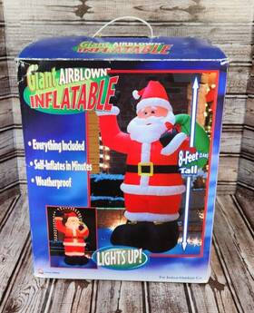 15535 Gemmy 8 Ft Giant Airblown Inflatable Santa Lighted Christmas Yard Display Works