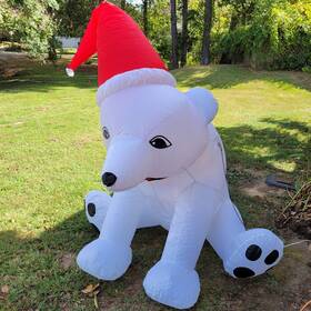 15578 Gemmy Giant Air-blown Lighted Inflatable 6 Foot Tall Christmas Polar Bear Boxed
