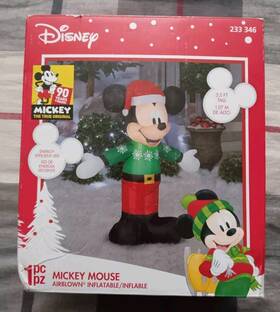 Gemmy 191245117889 Mickey Mouse Green Sweater Christmas Disney 3.5 Ft Airblown Inflatable