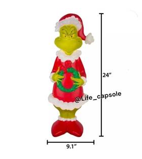 Gemmy 191245122968 New Dr Seuss The Grinch Christmas In /outdoor Light Up Blow Mold Statue 2ft 24in