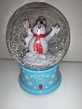Gemmy 191245126638 Musical Snow Globe Blue Frosty The Snowman Christmas Song Waterless 7 Inch