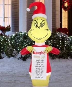 Gemmy 191245138815 Dr Seuss 5.5ft Grinch Santa W Naughty List Christmas Inflatable