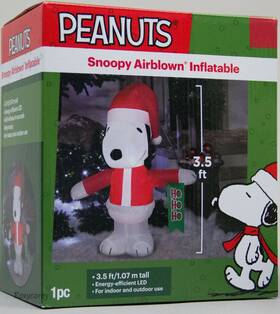 Gemmy 191245141723 Christmas Peanuts 3.5 Ft Lighted Snoopy With Mistletoe Tester Inflatable