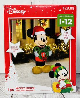 Gemmy 191245148067 Disney Christmas Inflatable Mickey Mouse 5 Led New Open Box