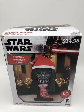 Gemmy 191245159773 Star Wars Santa Darth Vader Christmas Inflatable 5ft Led Light Up Disney