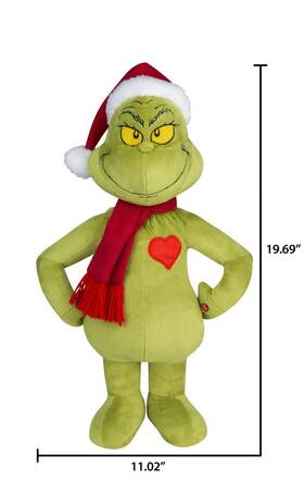 Gemmy 191245163220 Dr Seuss The Grinch Christmas Holiday Greeter With Light Beating Heart 24 Inch