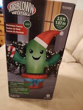 Gemmy 191245175193 Airblown Inflatable 3.5 Ft Christmas Cactus - New