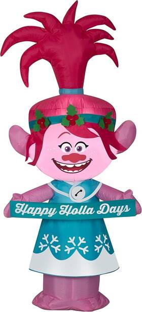 Gemmy 191245175735 Christmas Airblown Inflatable Poppy In Holiday Outfit With Banner Universal