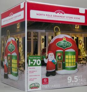 Gemmy 191245194002 Christmas 9.5 Ft North Pole Ornament Store Scene Airblown Inflatable Nib