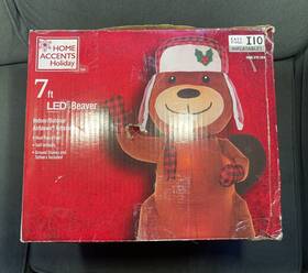 Gemmy 191245199267 Home Accents Christmas 7 Ft Plush Fabric Beaver Airblown Inflatable Large