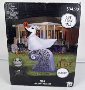 Gemmy 191245526094 The Nightmare Before Christmas Zero Inflatable 5 Ft Halloween Blow Up Decoration