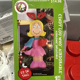 Gemmy 191245810308 Cindy Lou Who Airdorable Airblown Inflatable Christmas Decoration 22 Inch Tall